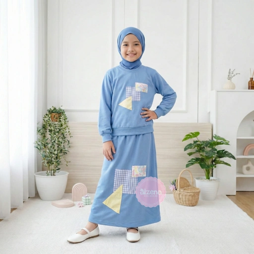 Image of Baju Gamis Anak Perempuan Casual Premium Setelan Rok Panjang Anak Kekinian Sweater By Alzena Kids Moslem