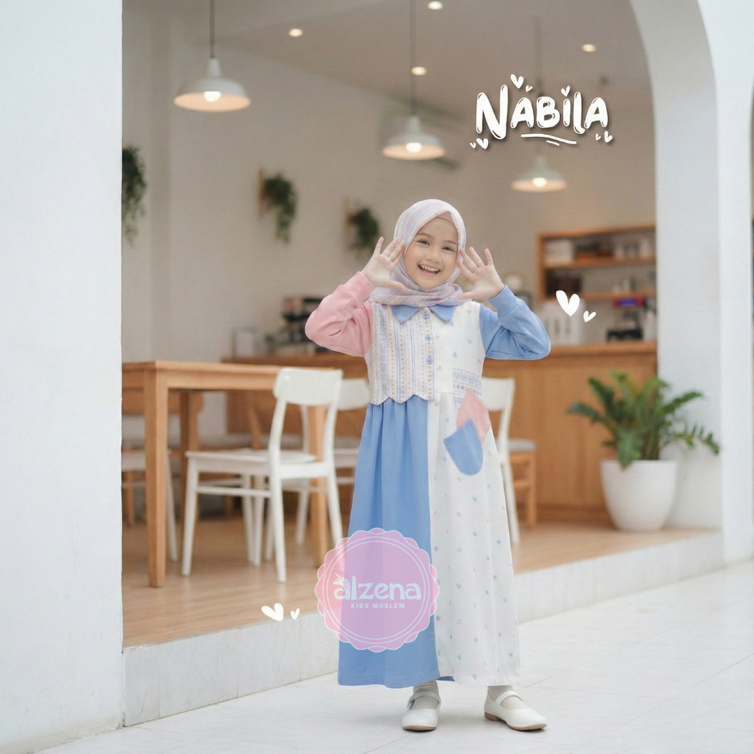 Gamis Anak Perempuan Modern Nabila By Alzena Kids Moslem