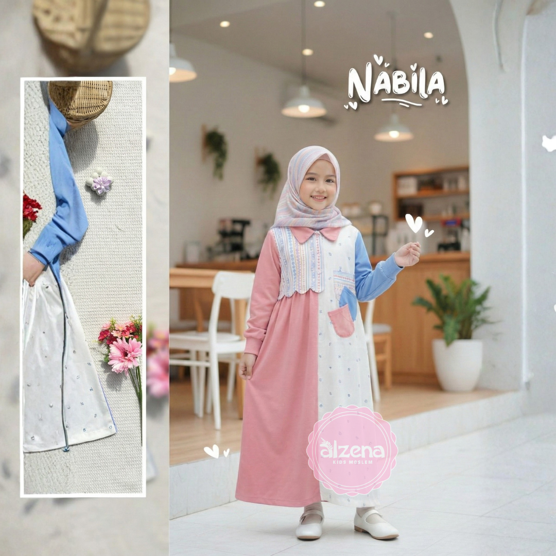 Gamis Anak Perempuan Modern Nabila By Alzena Kids Moslem