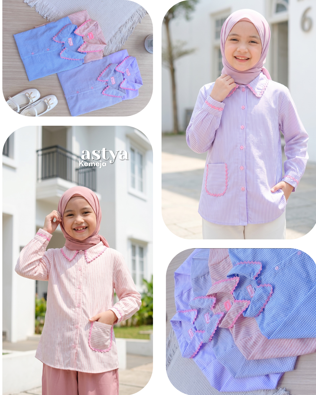 Tunik Muslim Anak Perempuan Kemeja Astya Series Premium By Alzena Kids Moslem