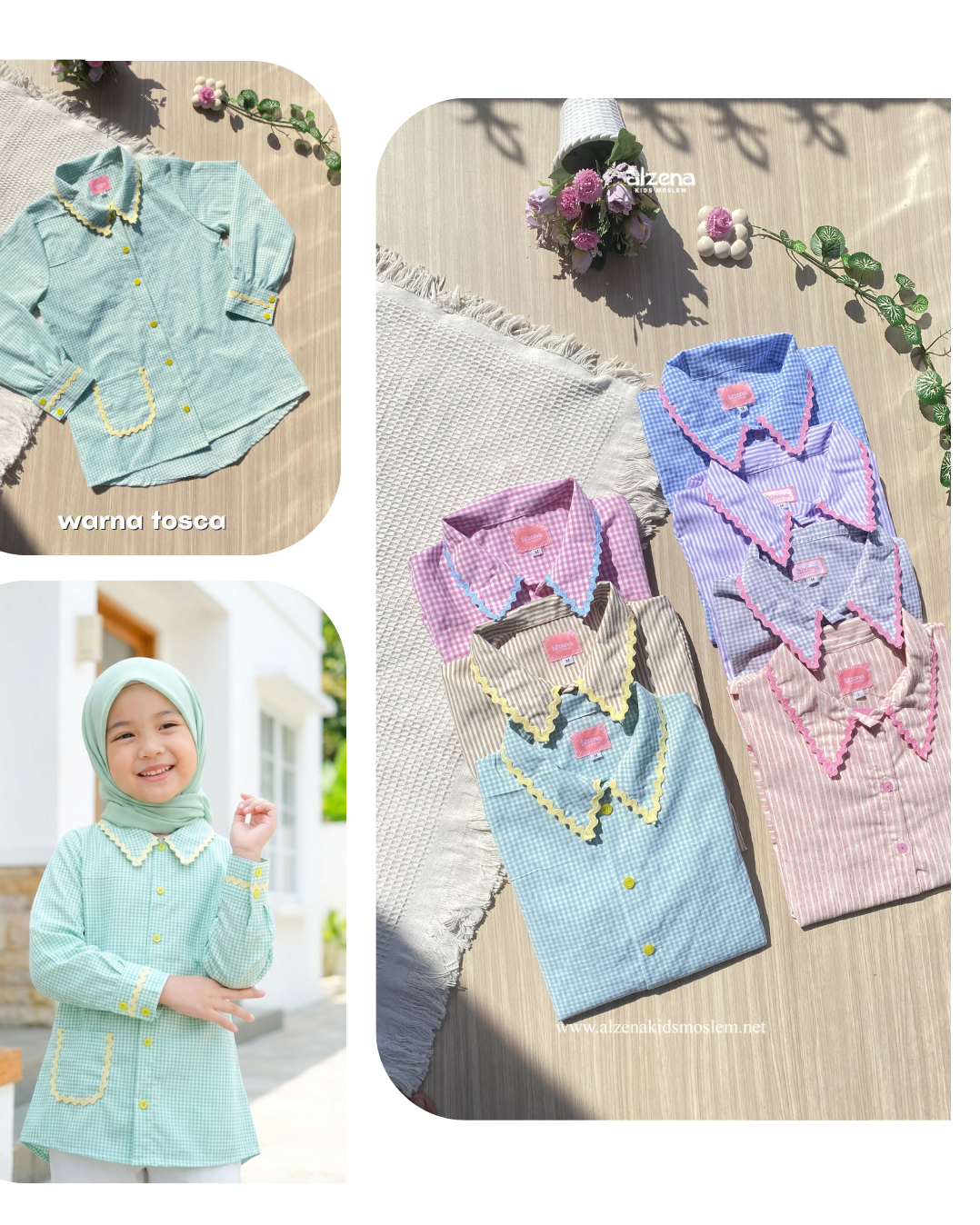 Tunik Muslim Anak Perempuan Kemeja Astya Series Premium By Alzena Kids Moslem