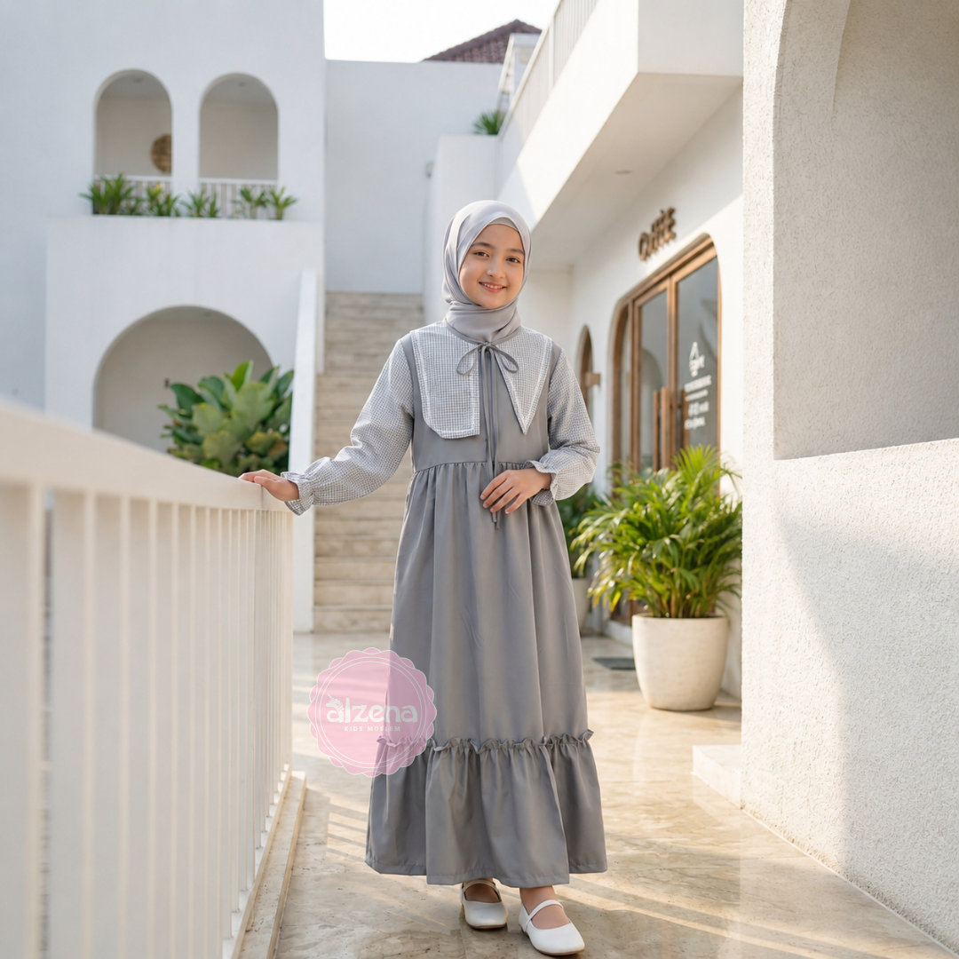 Gamis Anak Perempuan Premium Pastel Series Karin By Alzena Kids Moslem