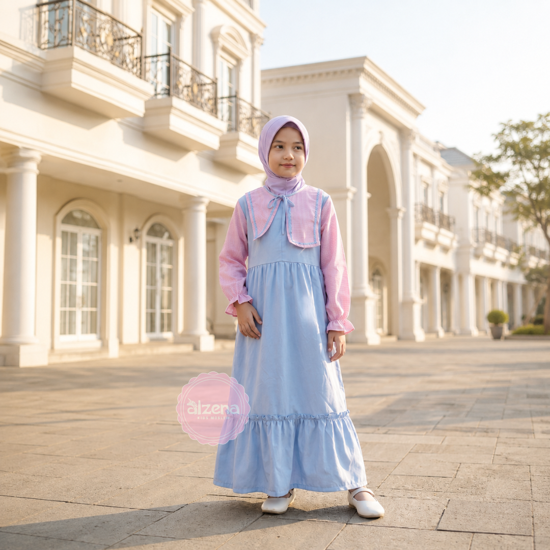 Gamis Anak Perempuan Premium Pastel Series Karin By Alzena Kids Moslem