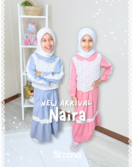 Image of Baju Muslim Anak Perempuan Terbaru | Gamis Anak Naira by Alzena Kids Moslem