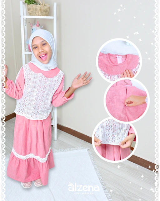 Image of Baju Muslim Anak Perempuan Terbaru | Gamis Anak Naira by Alzena Kids Moslem