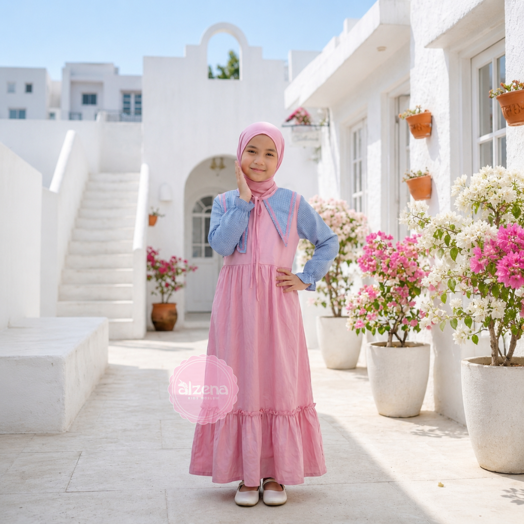 Gamis Anak Perempuan Premium Pastel Series Karin By Alzena Kids Moslem