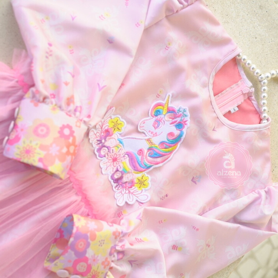 𝐀𝐥𝐳𝐞𝐧𝐚 𝐊𝐢𝐝𝐬 - Dress Baju Muslim Anak Perempuan Dress Aurora 2 - 14 Tahun