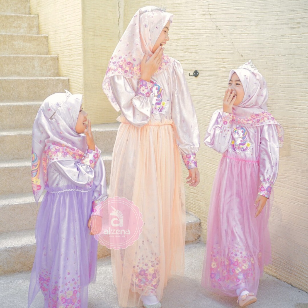 𝐀𝐥𝐳𝐞𝐧𝐚 𝐊𝐢𝐝𝐬 - Dress Baju Muslim Anak Perempuan Dress Aurora 2 - 14 Tahun