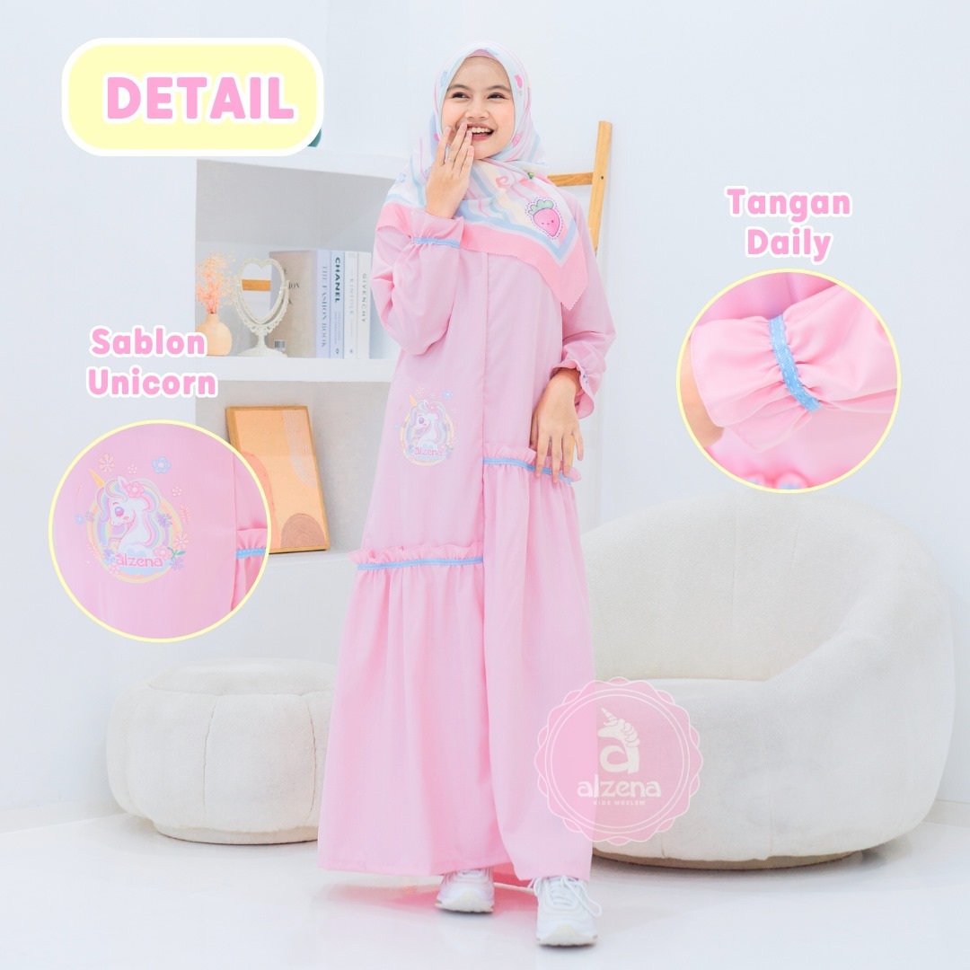 Dress Anak Perempuan Dress Daily Unicorn By Alzena Kids Moslem