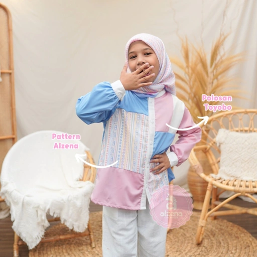 Image of 𝐀𝐥𝐳𝐞𝐧𝐚 𝐊𝐢𝐝𝐬 - Atasan Kemeja Anak Perempuan Risha Series