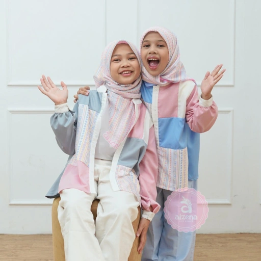 Image of 𝐀𝐥𝐳𝐞𝐧𝐚 𝐊𝐢𝐝𝐬 - Atasan Kemeja Anak Perempuan Risha Series