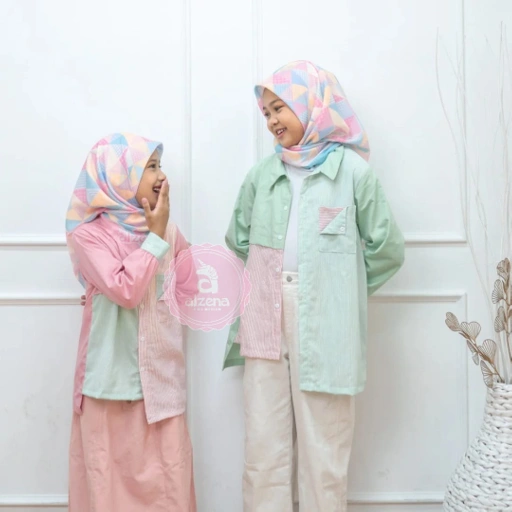 Image of 𝐀𝐥𝐳𝐞𝐧𝐚 𝐊𝐢𝐝𝐬 - Atasan Kemeja Anak Perempuan Fiora Series