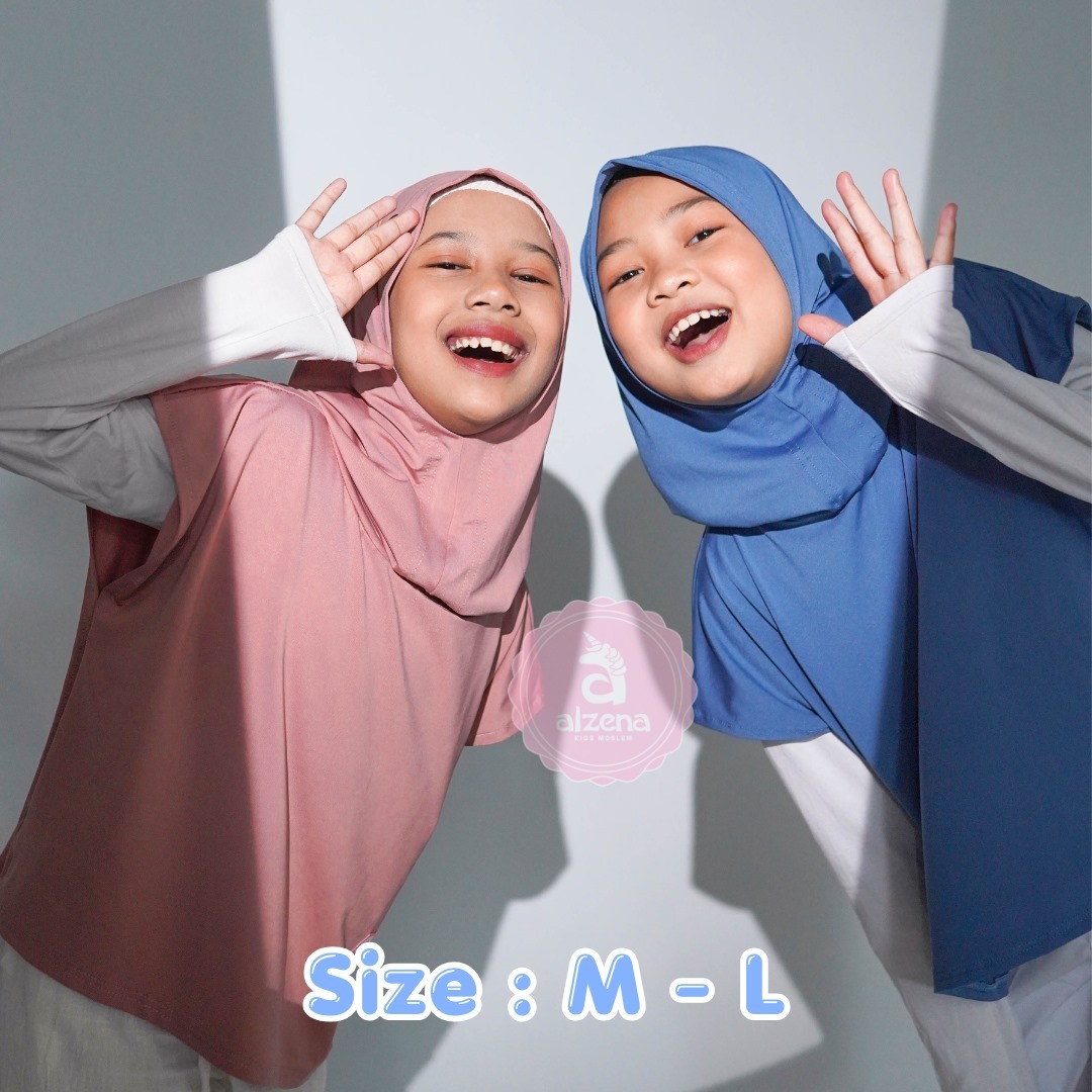 𝐀𝐥𝐳𝐞𝐧𝐚 𝐊𝐢𝐝𝐬 - Hijab Sport Anak Perempuan Jilbab Jersey Premium Series