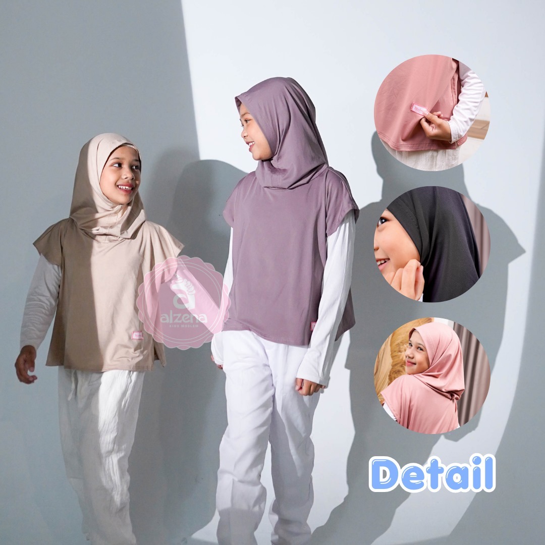 𝐀𝐥𝐳𝐞𝐧𝐚 𝐊𝐢𝐝𝐬 - Hijab Sport Anak Perempuan Jilbab Jersey Premium Series