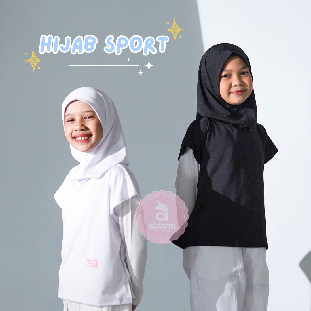 𝐀𝐥𝐳𝐞𝐧𝐚 𝐊𝐢𝐝𝐬 - Hijab Sport Anak Perempuan Jilbab Jersey Premium Series