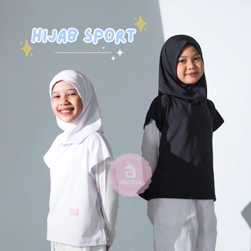 Image of 𝐀𝐥𝐳𝐞𝐧𝐚 𝐊𝐢𝐝𝐬 - Hijab Sport Anak Perempuan Jilbab Jersey Premium Series