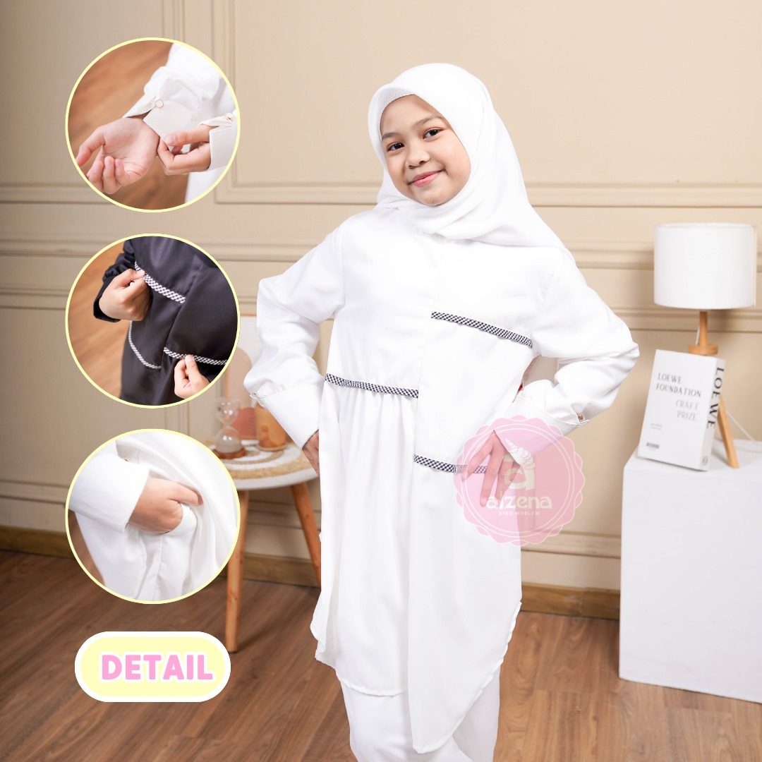 Baju Manasik Haji Setelan Anak Perempuan Hajj Series Nafisa One Set by Alzena Kids Moslem