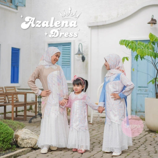 Image of Pre Order Baju Raya Anak Muslim 2026 | Raya Series Dress Azalena By Alzena Kids Moslem