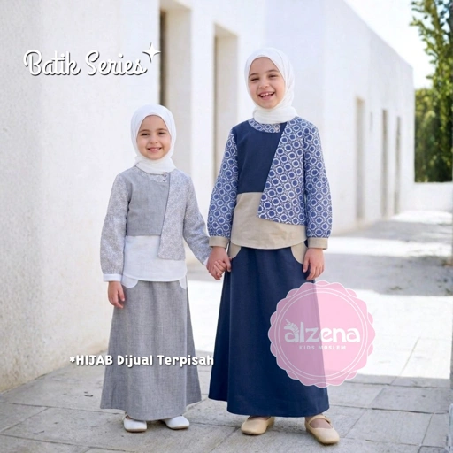 Baju Muslim Anak Perempuan Premium Batik dengan Desain Modern dan Elegan