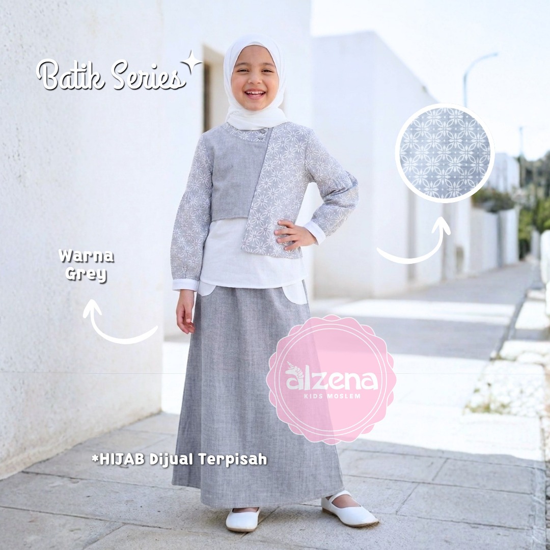 Baju Muslim Anak Perempuan Premium Batik dengan Desain Modern dan Elegan