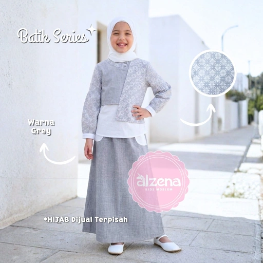 Baju Muslim Anak Perempuan Premium Batik dengan Desain Modern dan Elegan