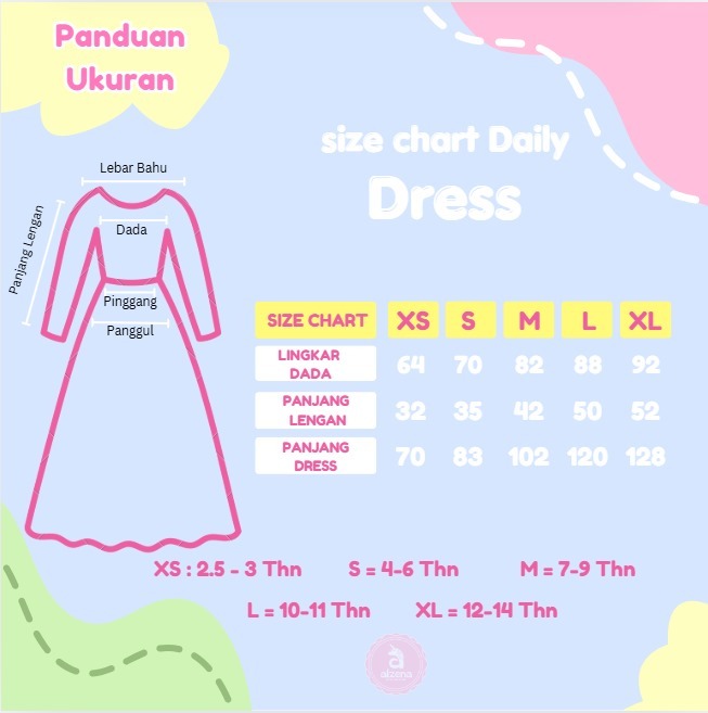 Gamis Anak Perempuan Premium Cotton Jepang Binar Dress By Alzena Kids Moslem