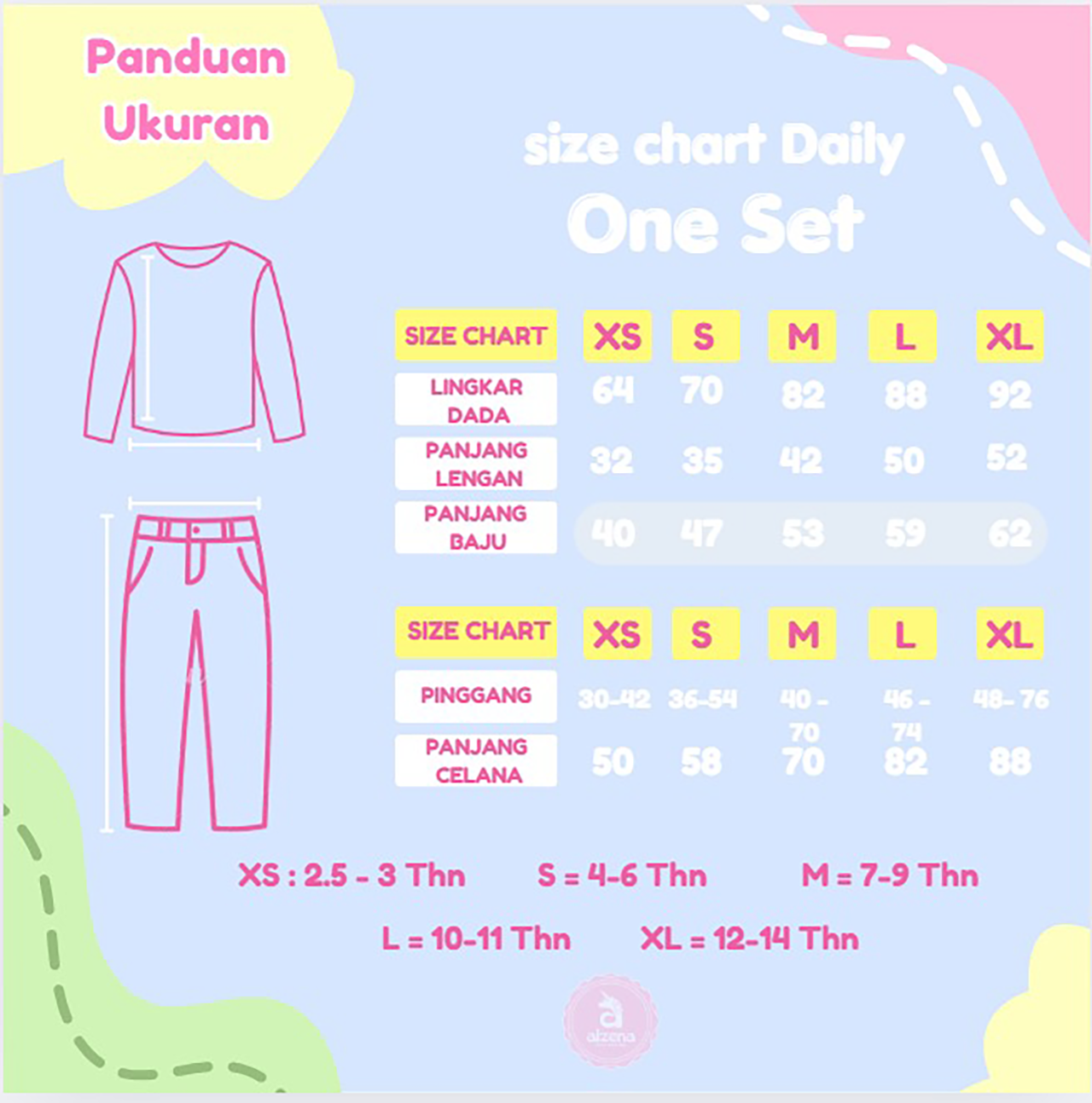 𝐀𝐥𝐳𝐞𝐧𝐚 𝐊𝐢𝐝𝐬 - Gamis Anak Perempuan Katun 2 - 14 Tahun Mikayla One Set