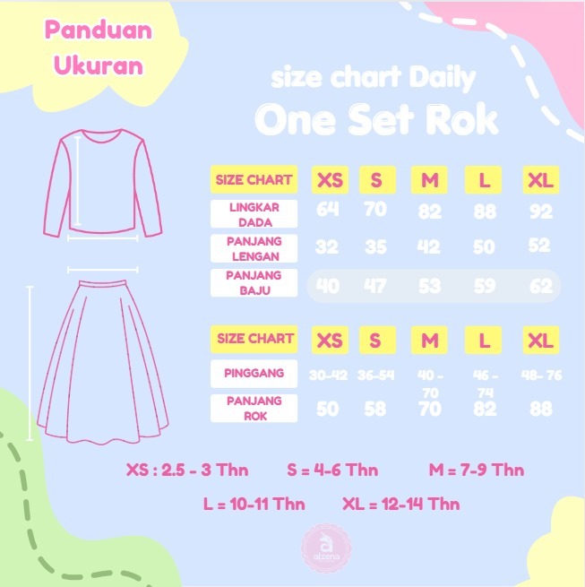 Set Rok Muslim Anak Perempuan Gladys By Alzena Kids Moslem