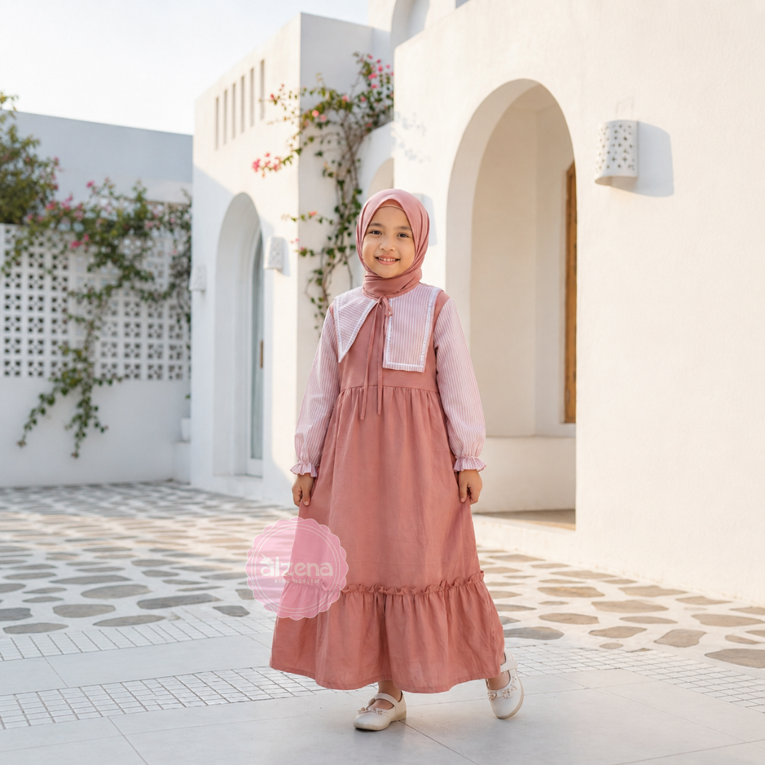 Gamis Anak Perempuan Premium Pastel Series Karin By Alzena Kids Moslem