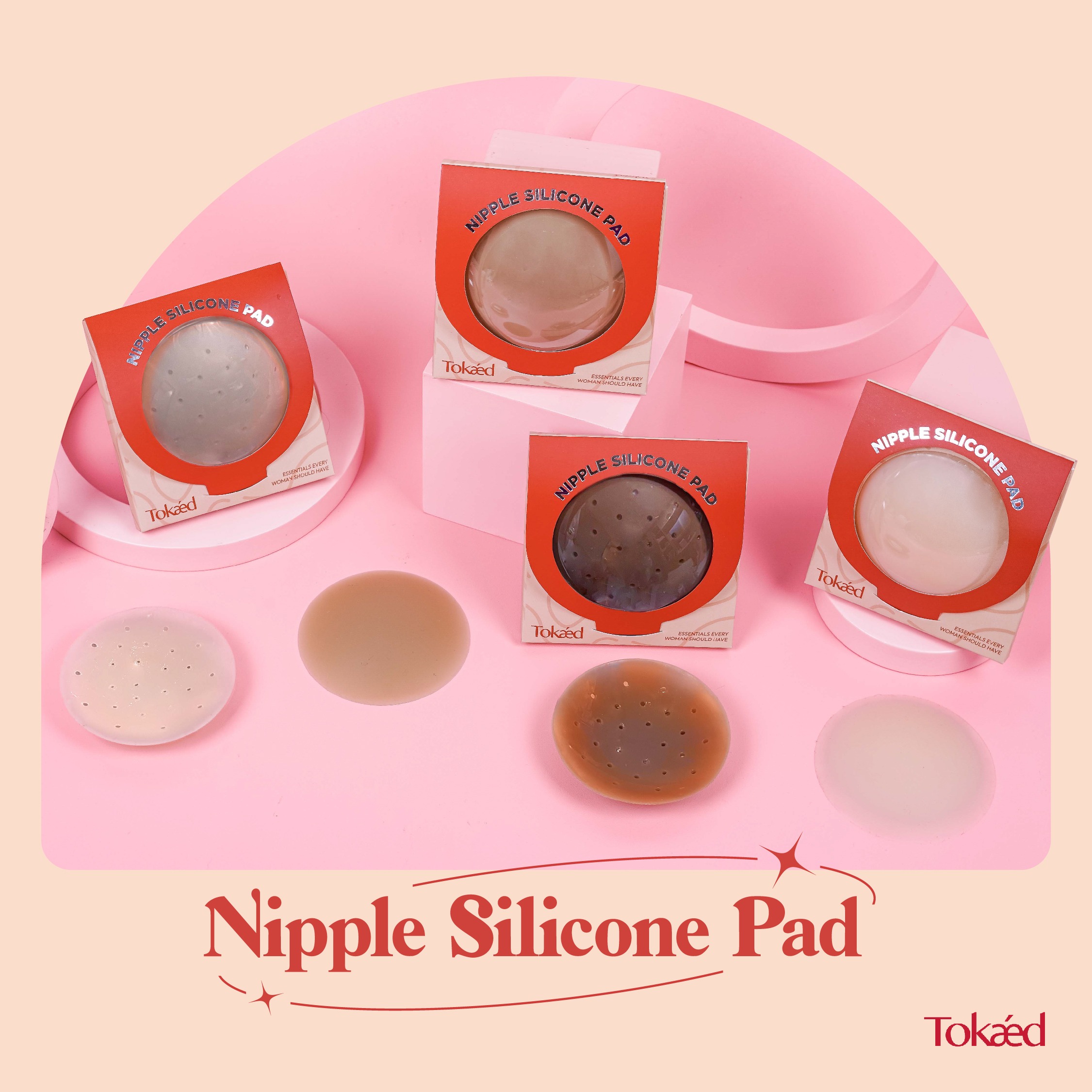 TOKAED Nipple Silicone Pad | Self adhesive nipple pad reusable washable nipple cover sweatproof