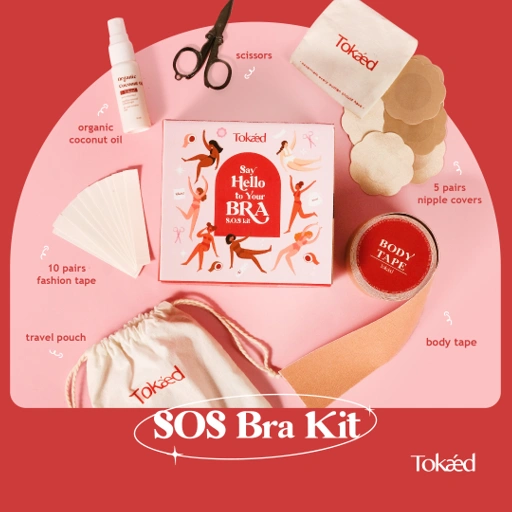 Image of TOKAED Body Tape |SOS BRA KIT Solatip BH Booby Boob Tape Breast Tapping Bra tape Penutup Payudara bra tape xl body tape 