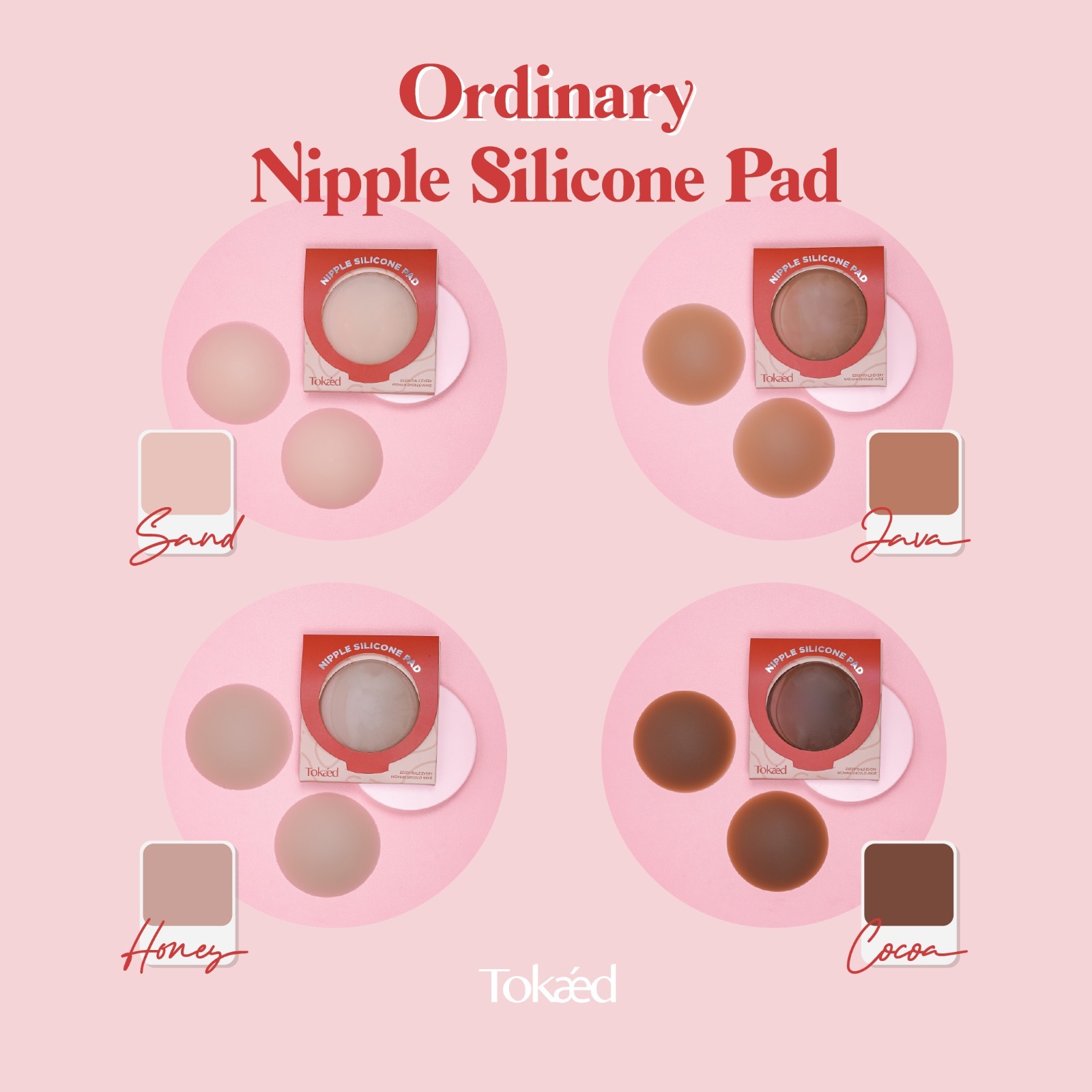 TOKAED Nipple Silicone Pad | Self adhesive nipple pad reusable washable nipple cover sweatproof
