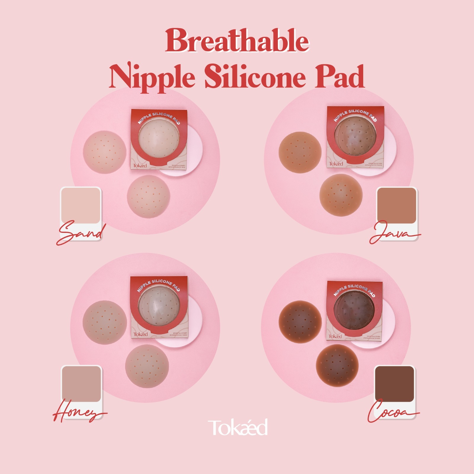 TOKAED Nipple Silicone Pad | Self adhesive nipple pad reusable washable nipple cover sweatproof