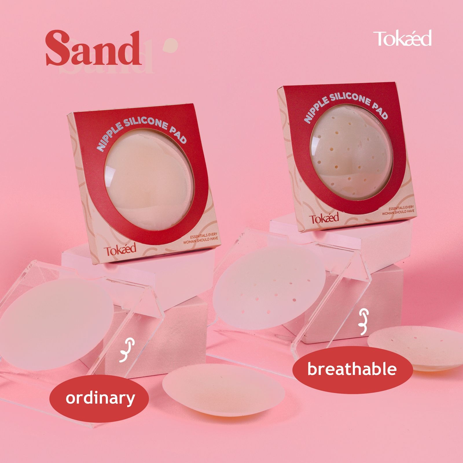 TOKAED Nipple Silicone Pad | Self adhesive nipple pad reusable washable nipple cover sweatproof