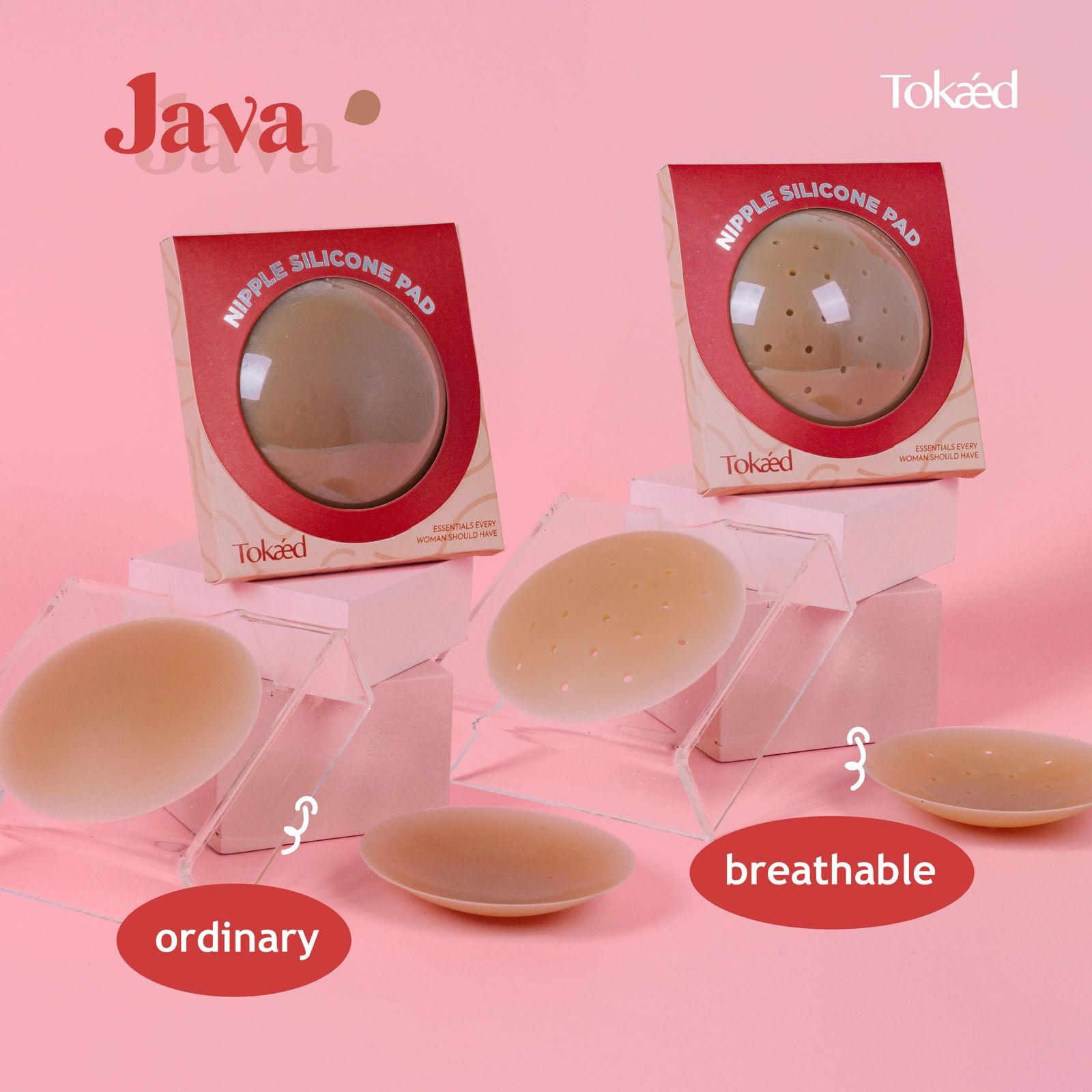TOKAED Nipple Silicone Pad | Self adhesive nipple pad reusable washable nipple cover sweatproof