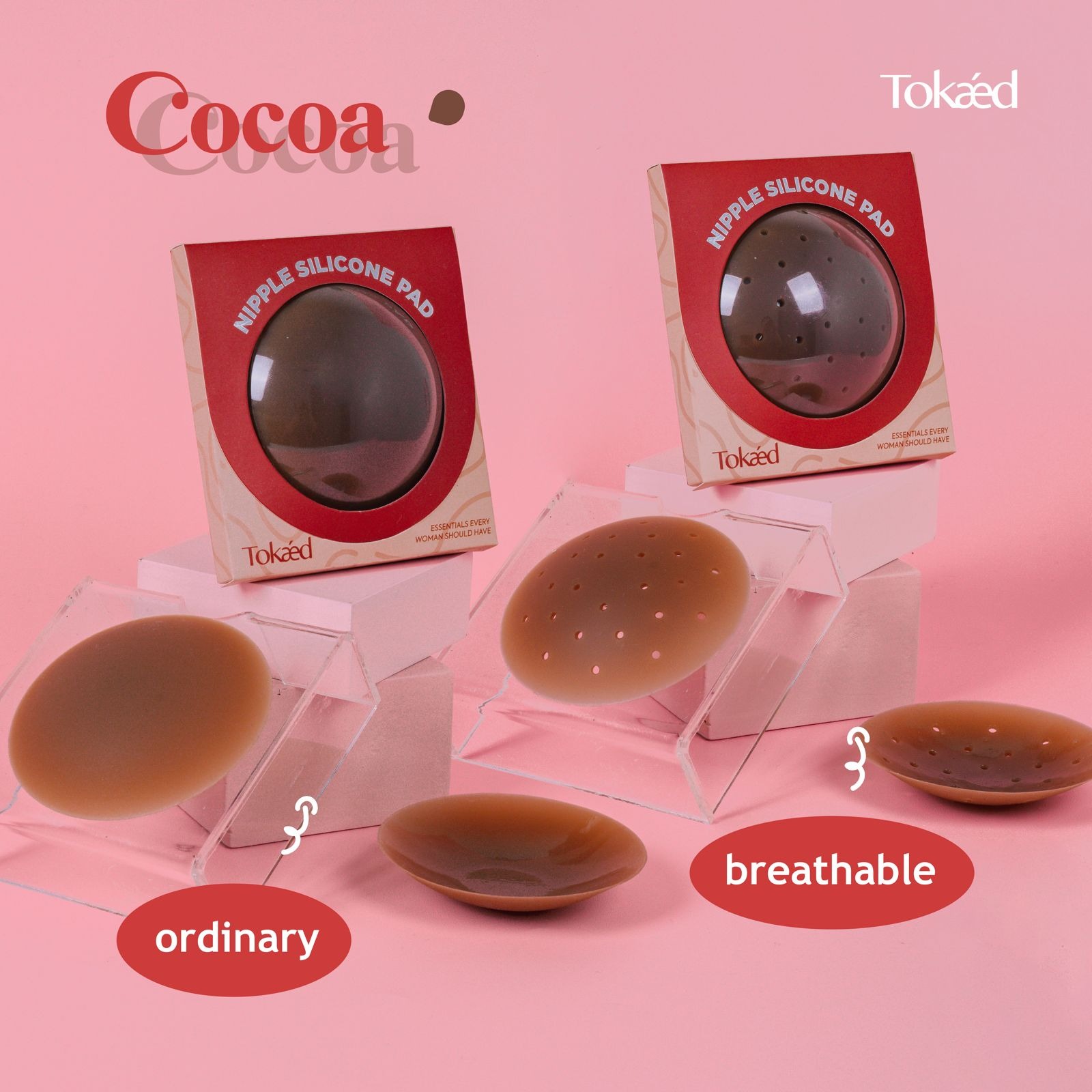 TOKAED Nipple Silicone Pad | Self adhesive nipple pad reusable washable nipple cover sweatproof