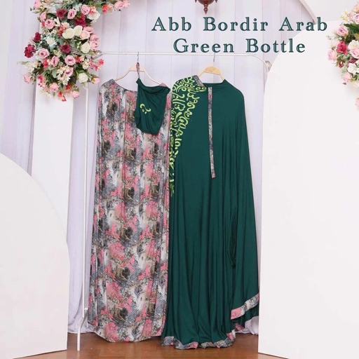 Image of Mukena Atas Bawah Berlengan Bordir Arab