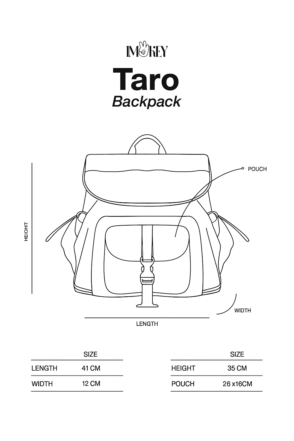 IMOKEY Taro Plus+ Backpack | Backpack Spacious Stable Design | Tas Laptop | Tas Pria | Tas Wanita