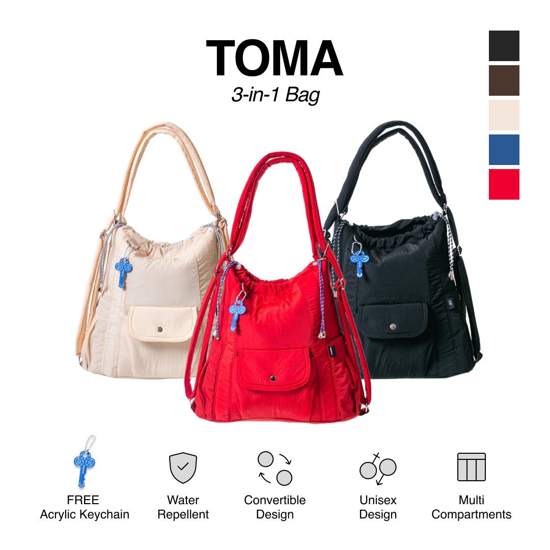 IMOKEY Toma Bag - Totebag - Backpack - Slingbag - Tas Multifungsi - Tas 3in1
