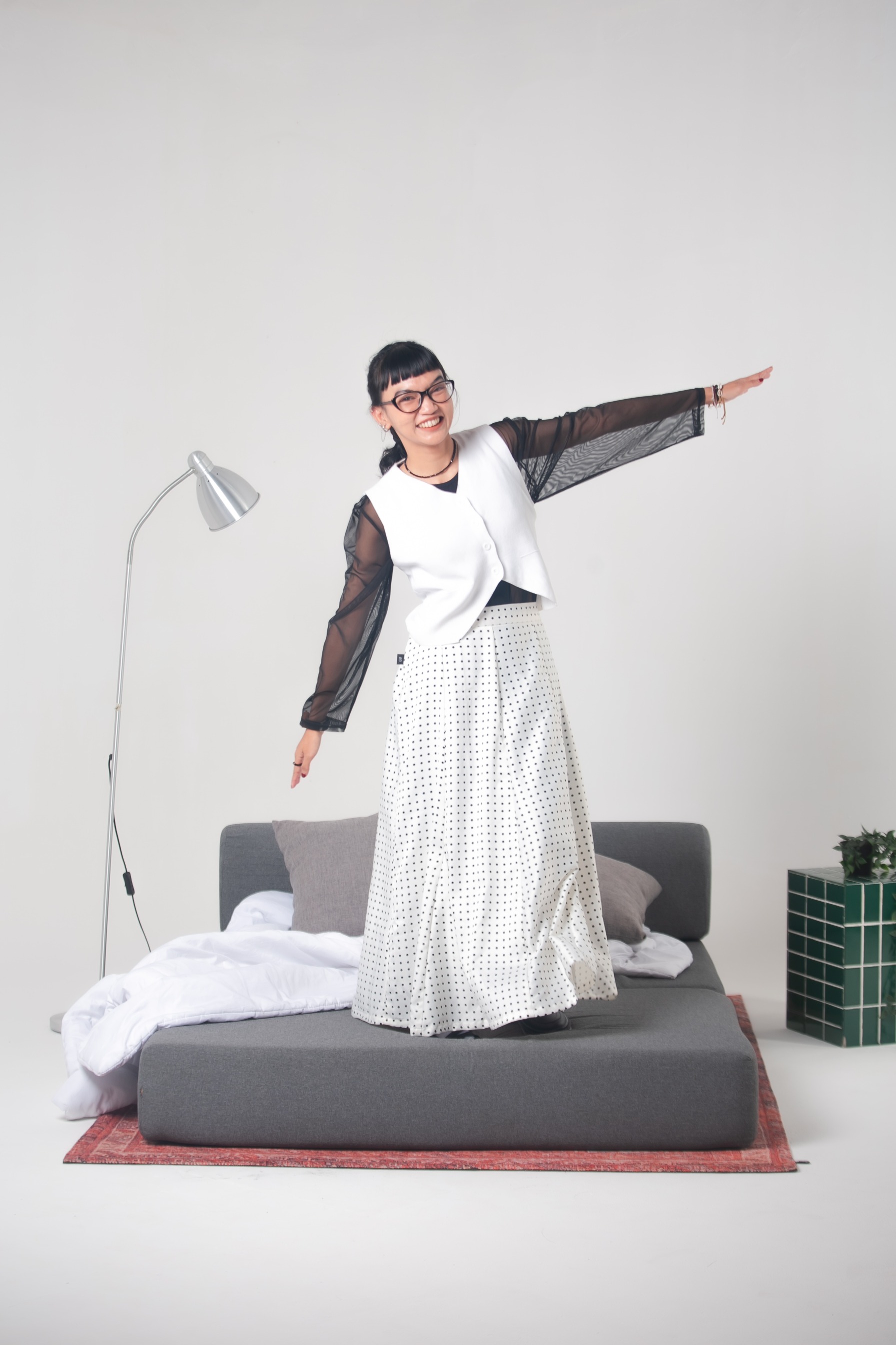 IMOKEY Polly Polkadot Skirt | Polkadot Skirt | Rok Polkadot Wanita | Rok Polkadot A-Line