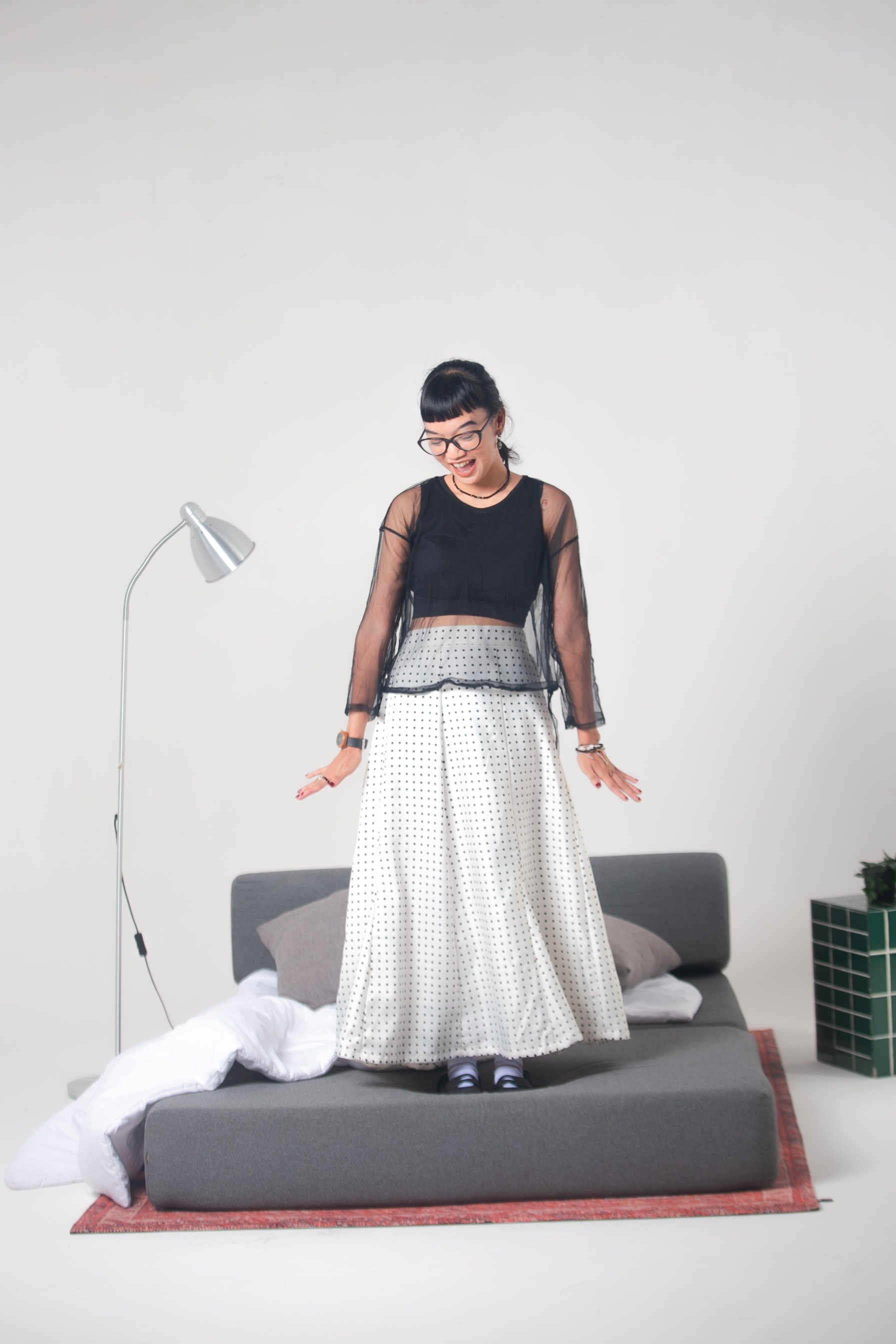 IMOKEY Polly Polkadot Skirt | Polkadot Skirt | Rok Polkadot Wanita | Rok Polkadot A-Line