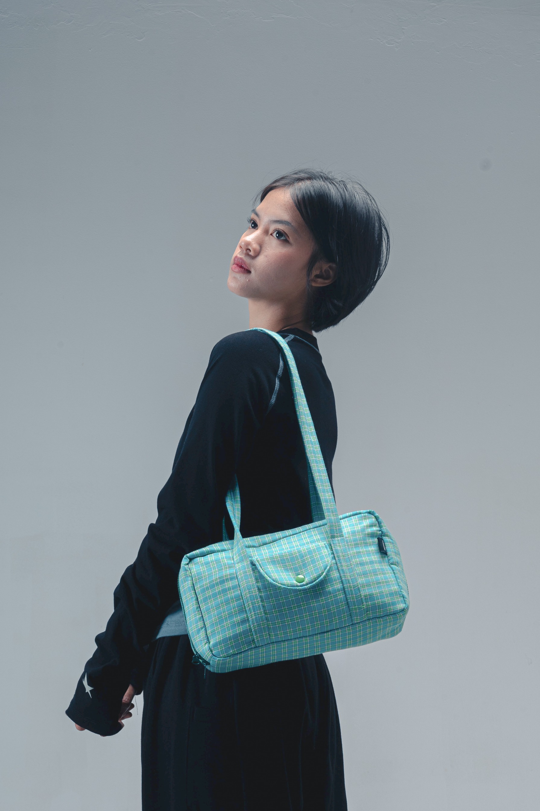 IMOKEY Haru Tartan Bag | Tartan Bowler Bag | Tas Pattern | Tas Wanita | Tas Lucu