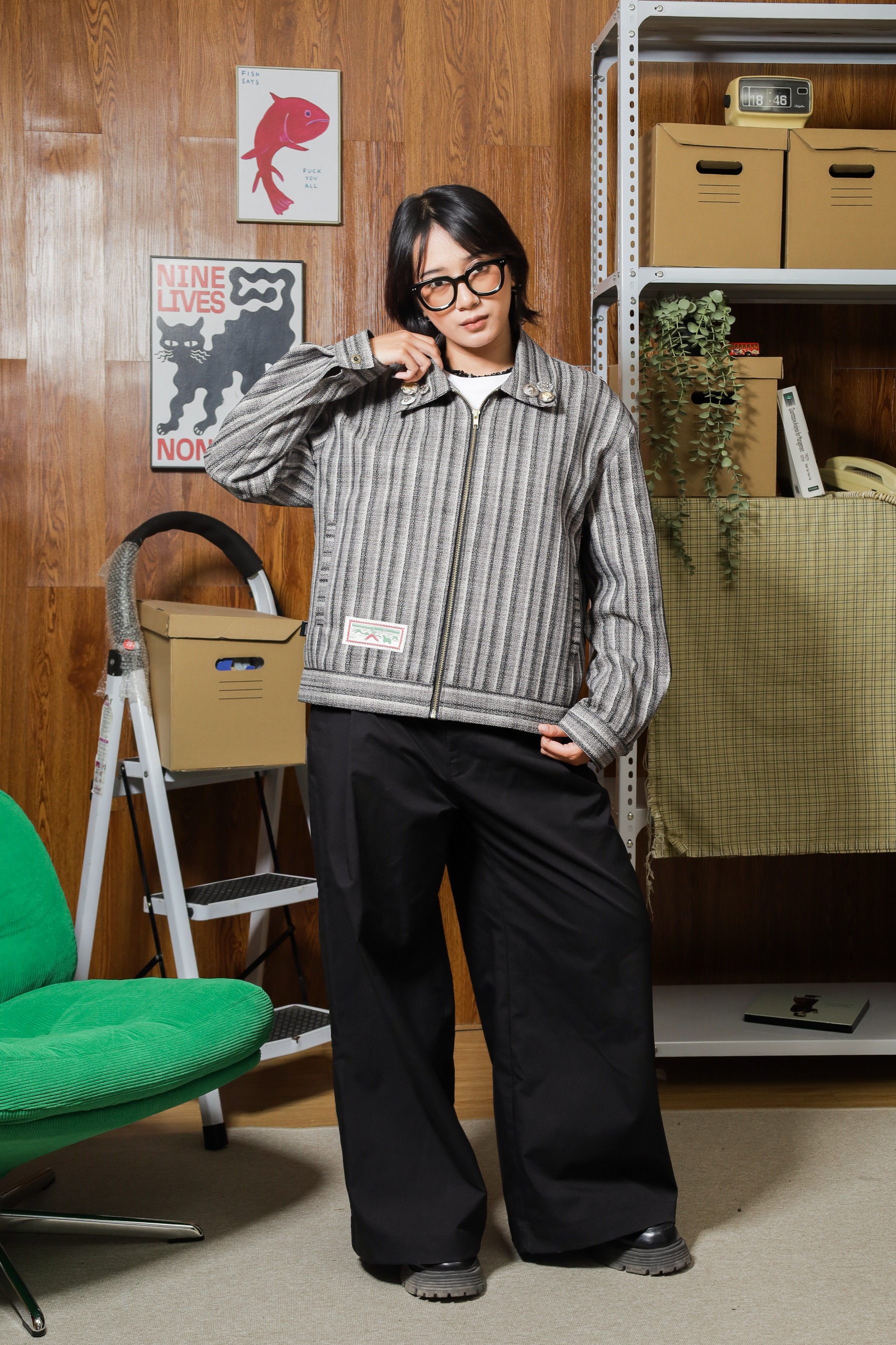 IMOKEY Morie Jacket - Textured Work Jacket with Vintage Touch