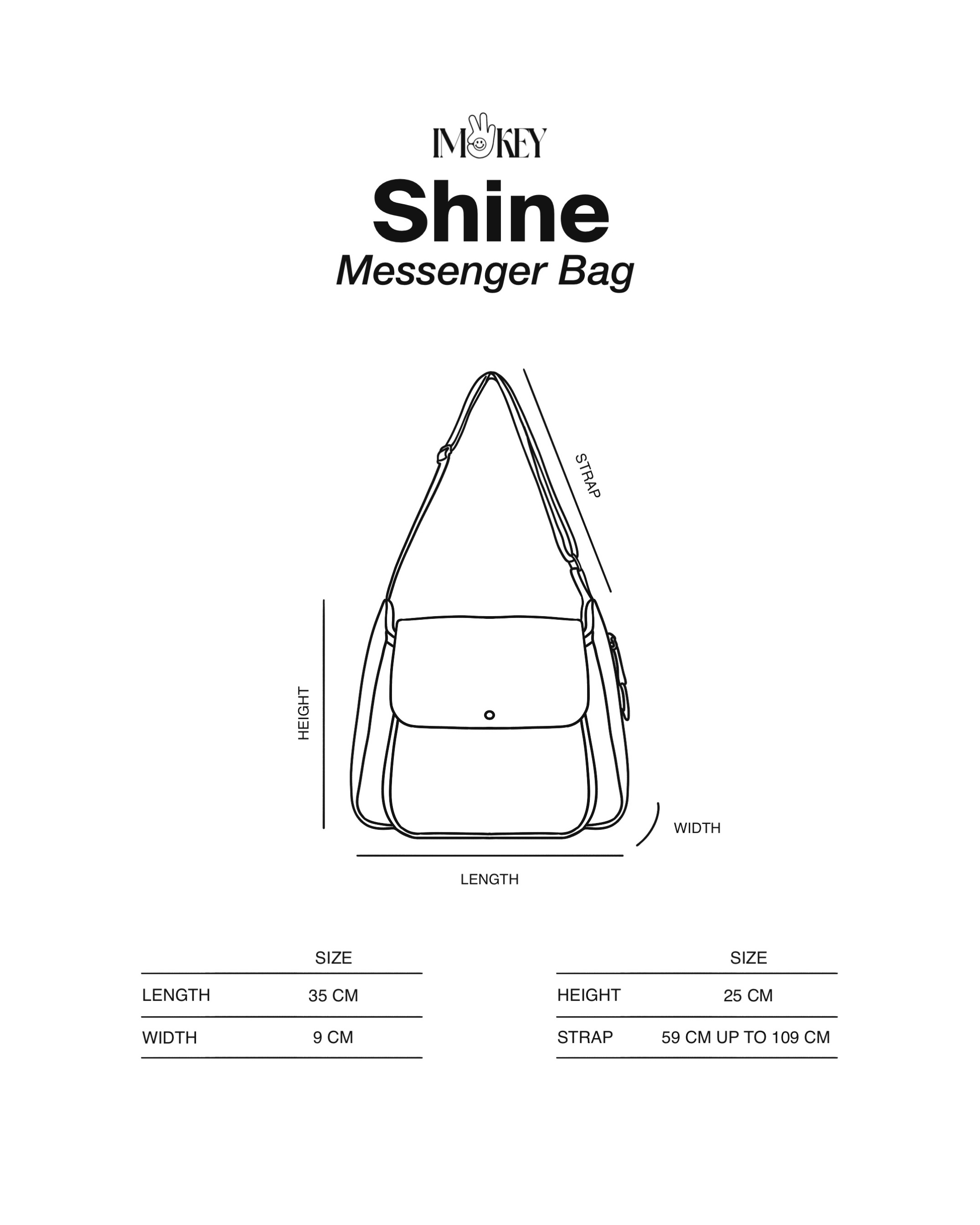 IMOKEY Shine Messenger Bag - Tas Selempang - Tas Wanita - Tas Pria