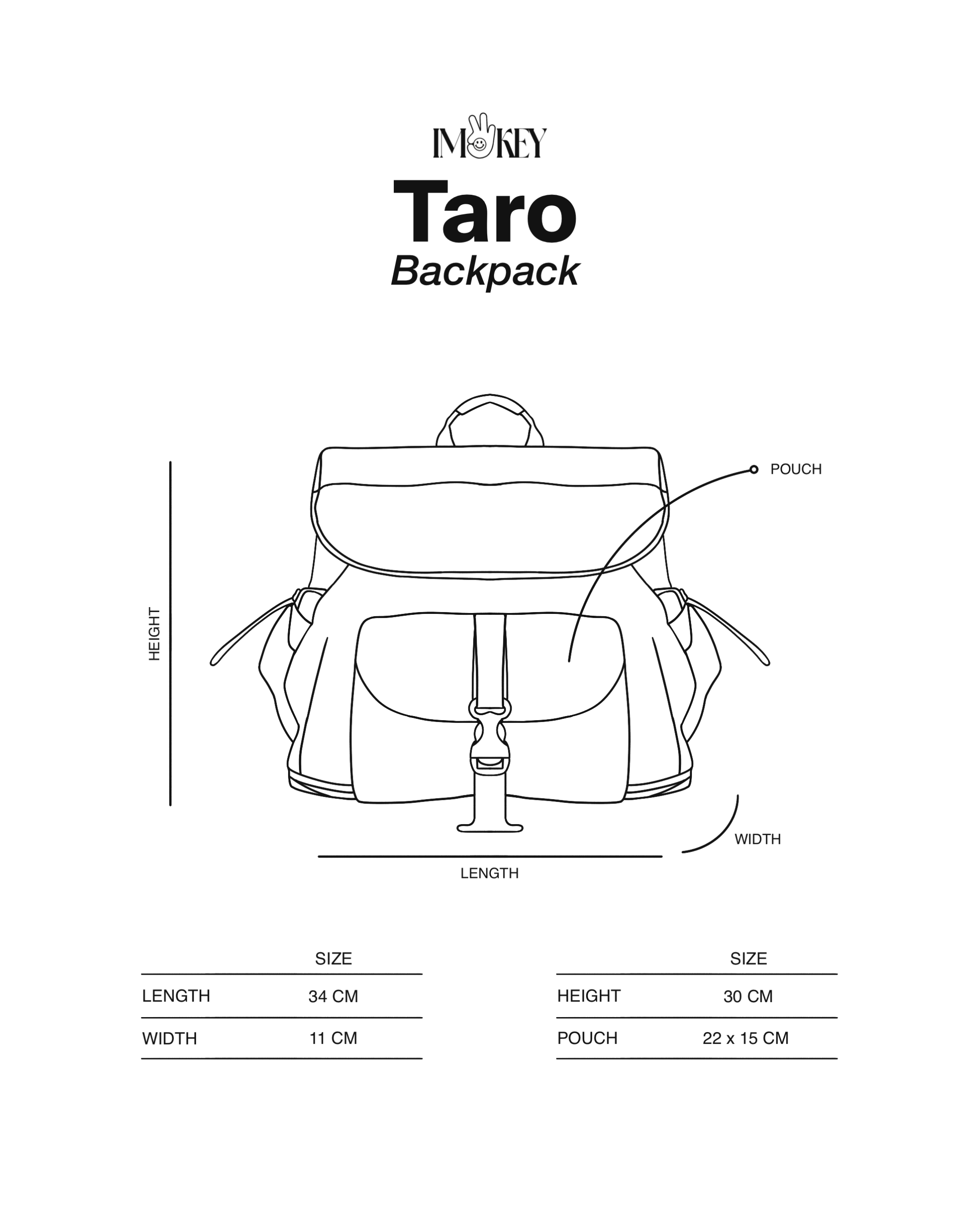 IMOKEY Taro Backpack - Tas Wanita - Tas Pria - Tas Parasut - Backpack Pria - Backpack Wanita