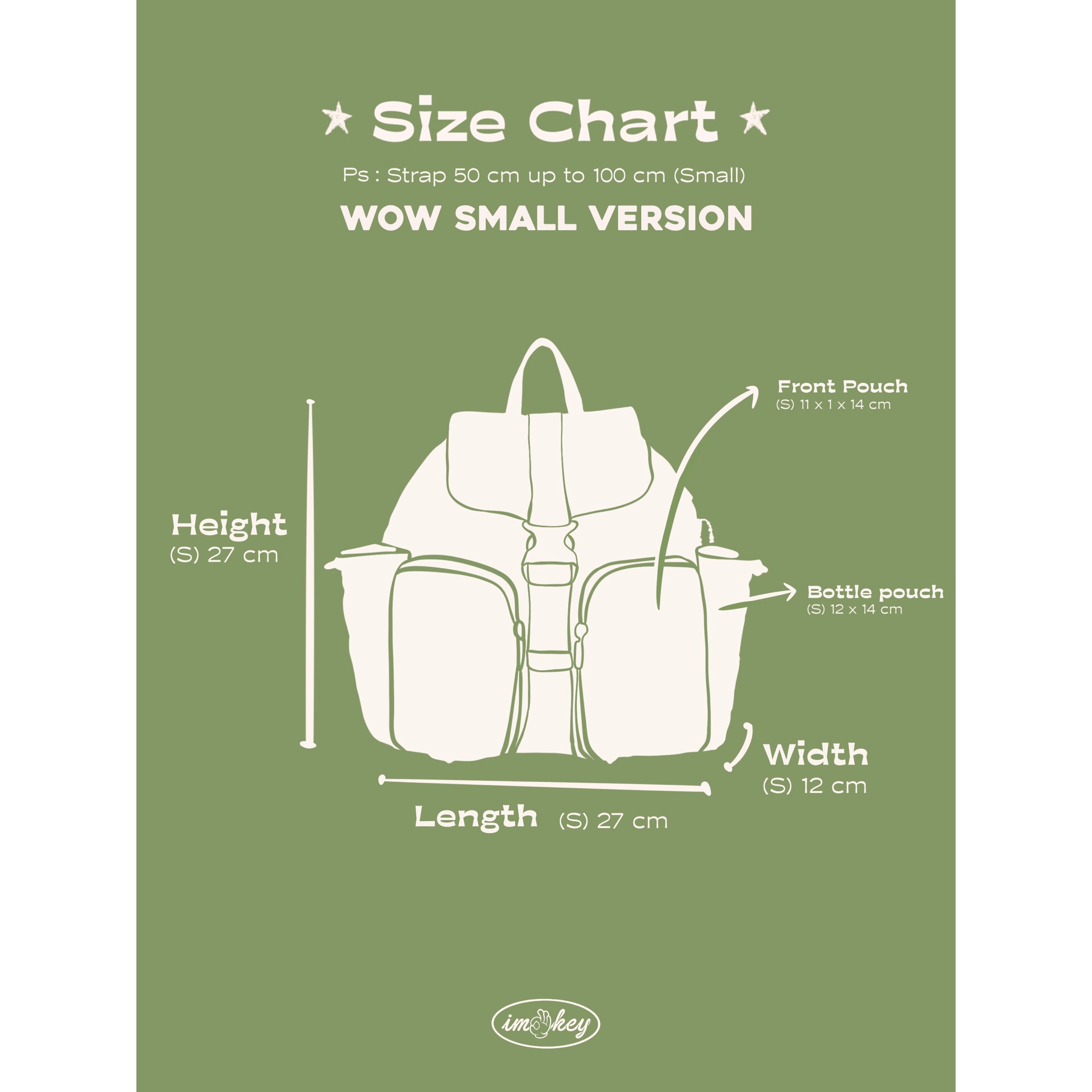 Imokey WOW Backpack Small | Tas Ransel Mini | Tas Gendong Kecil | Tas Pria | Tas Wanita