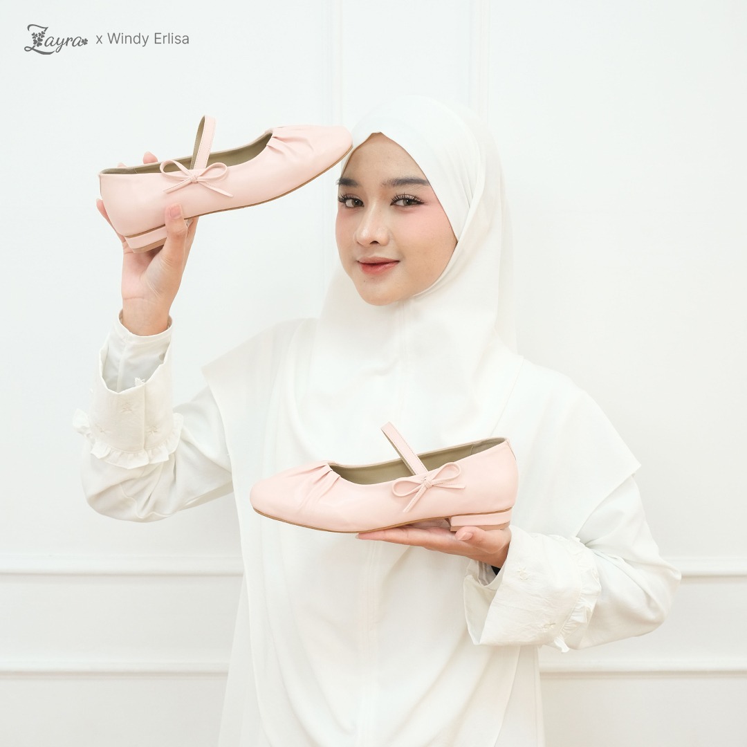 Zayra Hijab x Windy Erlisa | Blysee - Sepatu Lokal Flatshoes Wanita Casual Ballerina Tali Pita Soft