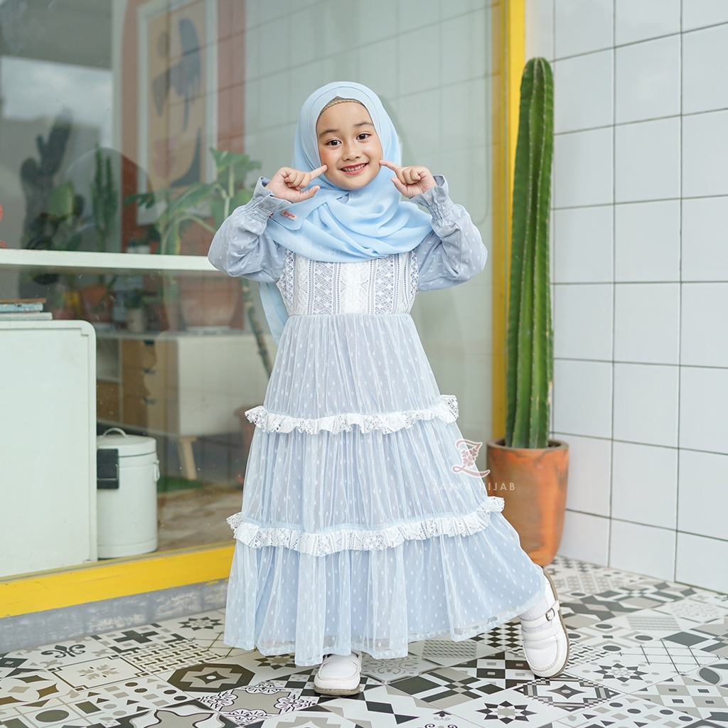 ZAYRA HIJAB | KHIMAR ANAK INSTANT AINAA | Khimar Syari Ceruti 2 layer Babydoll Premium