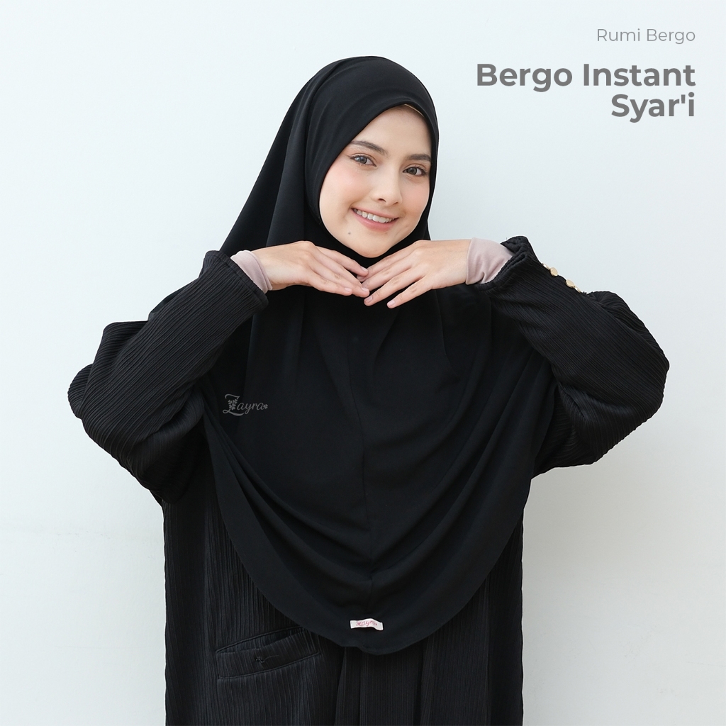 ZAYRA HIJAB | RUMI STANDAR | Khimar Bergo Instan Daily Syari Jersey Premium