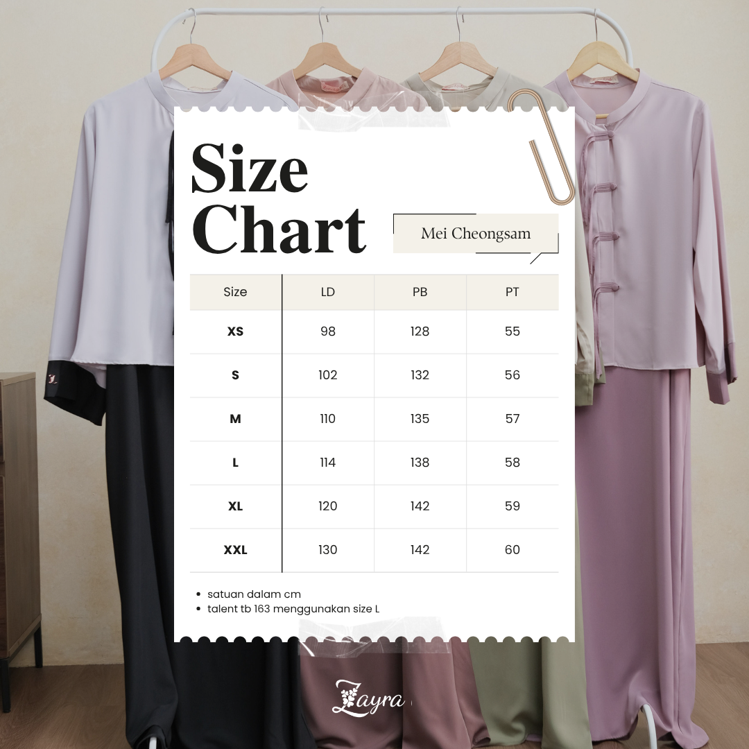 Zayra Hijab | Mei Cheongsam - Dress Korean Style Hijab Feminine Look Anti-Uv One Set Wanita Kekinian Casual Premium